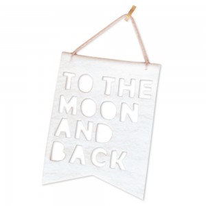 HOMELY CREATURES WHITE "TO THE MOON AND BACK BANNER